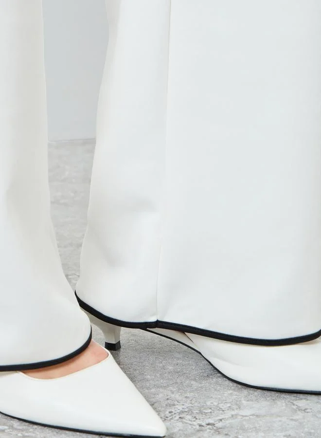 Styli Women White Wide Leg Trousers